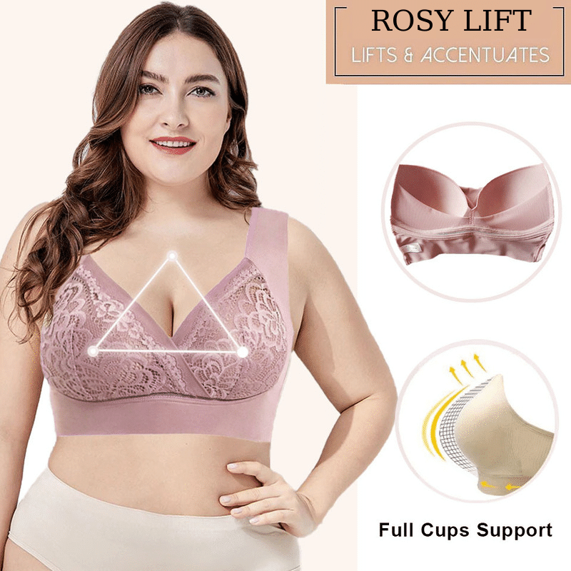 Soutien-gorge en dentelle beige à armatures invisibles, taille plus, grand confort, extra élastique