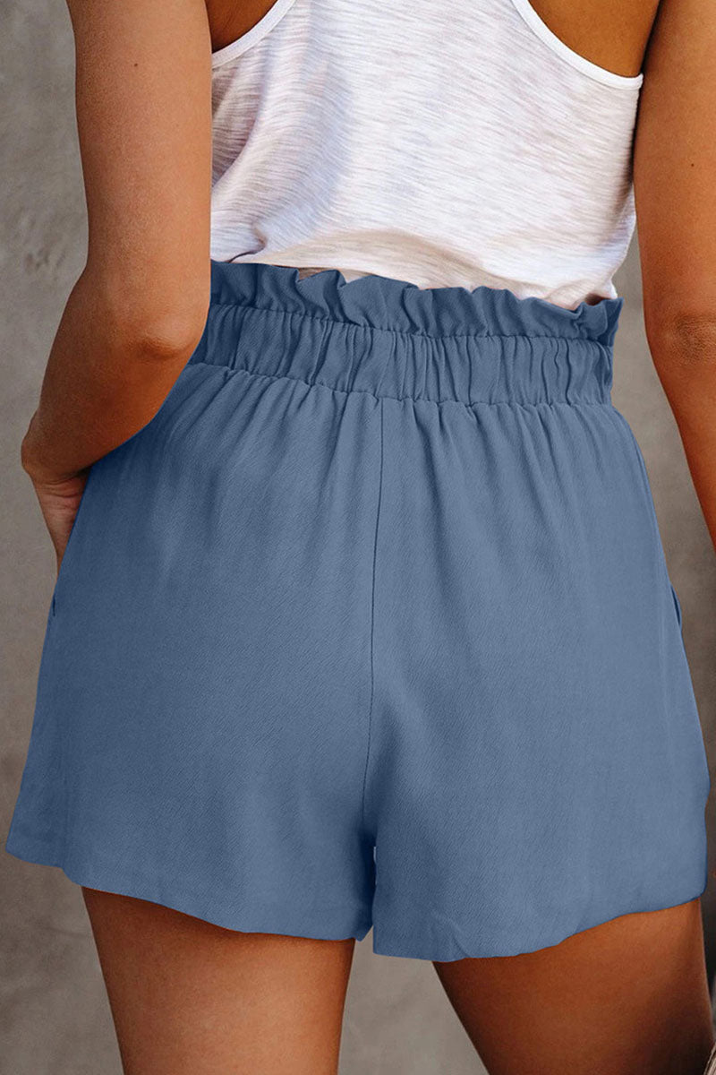 Damen-Shorts mit weitem Bein und elastischem Bund