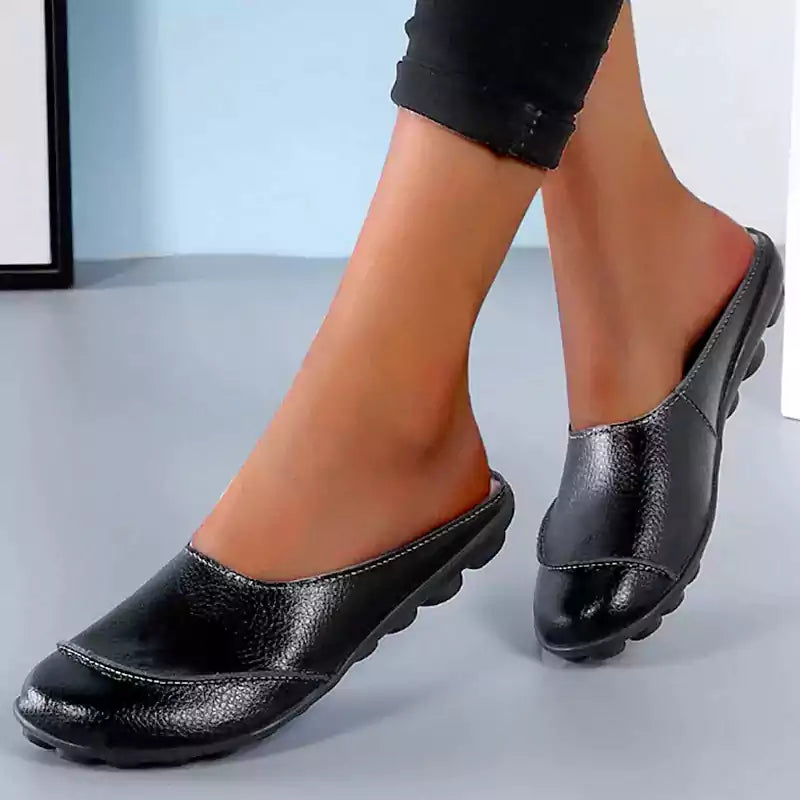 Sandales plates confortables LetcloTM en cuir à semelle souple