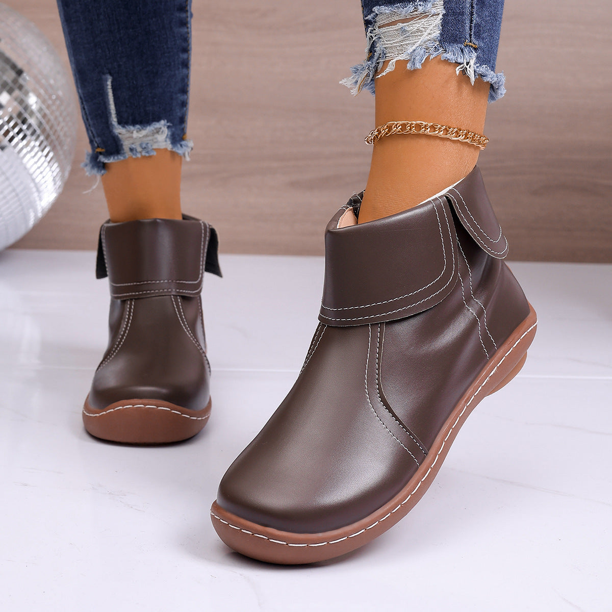 ⏰Dernier Jour ! 45% de RABAIS🔥Bottes de Marche Orthopédiques en Cuir Véritable pour Femmes