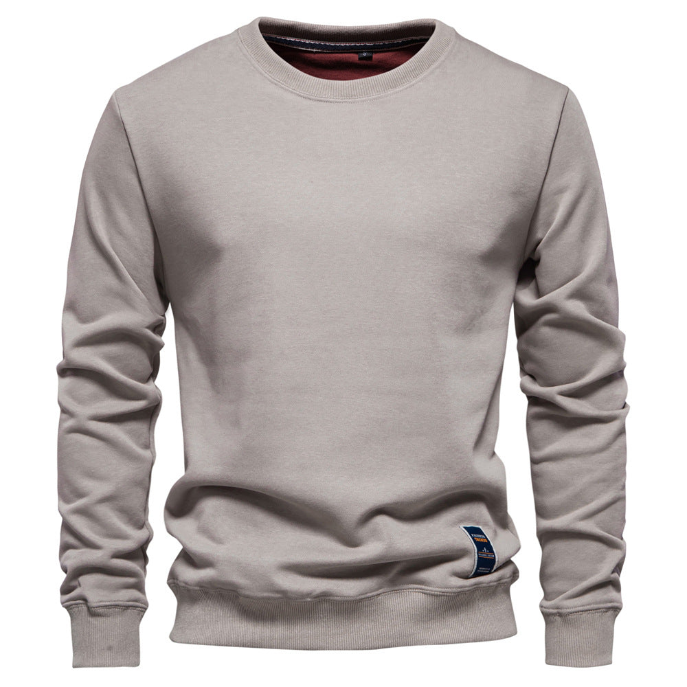 Pull col rond tricoté uni décontracté pour hommes