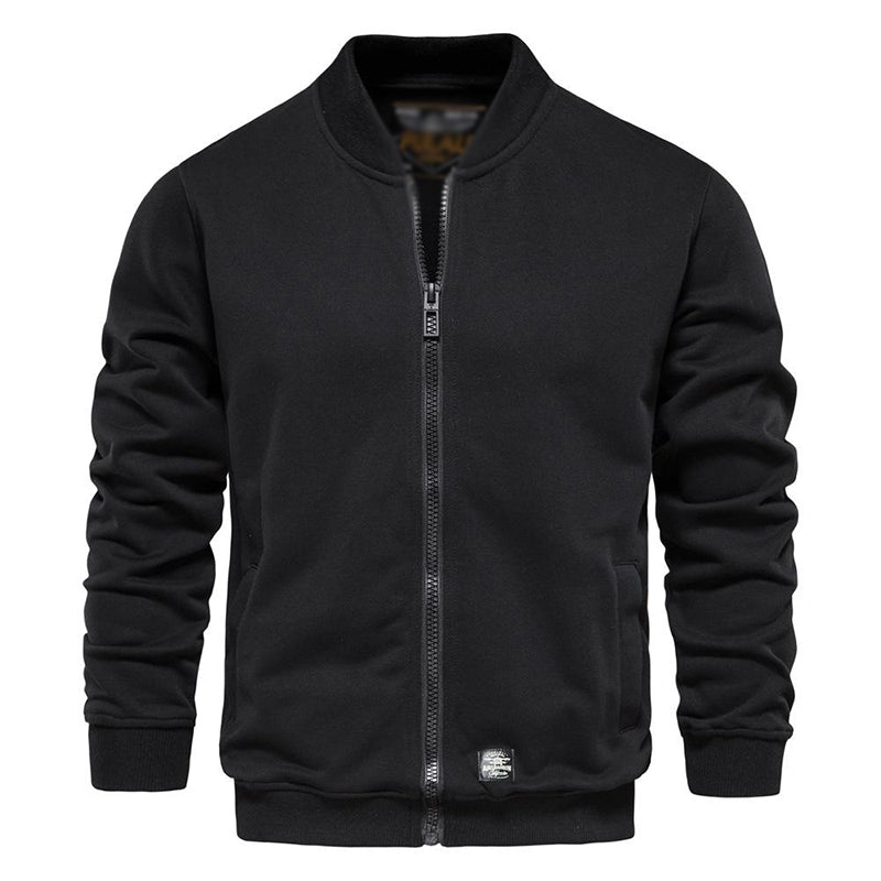 Veste de survêtement zippée en molleton uni à col baseball pour homme