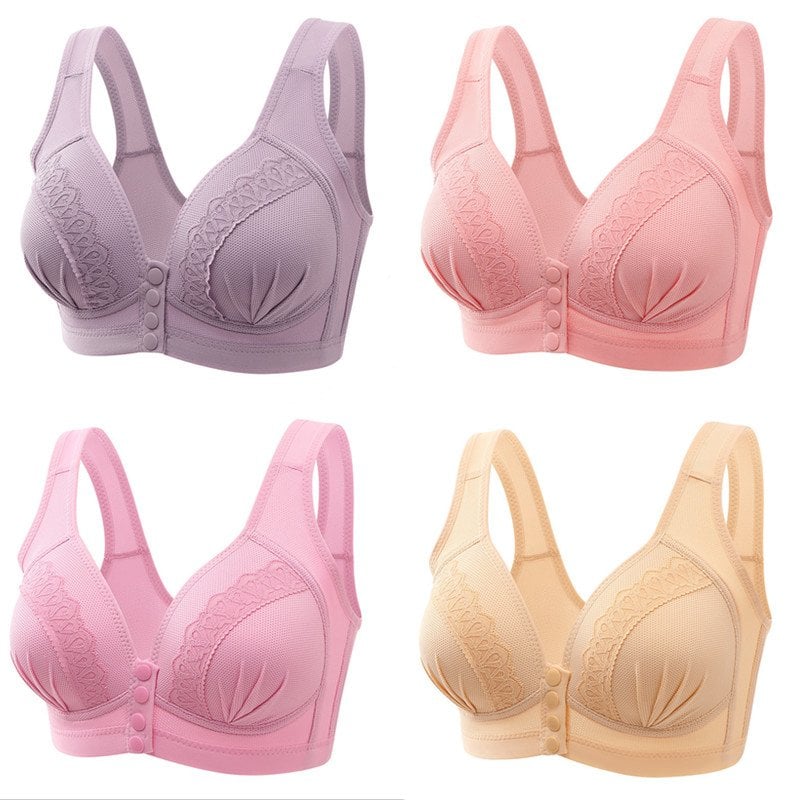 💕ACHETEZ-EN 1, OBTENEZ-EN 2 GRATUITS💕-Soutien-gorge en coton respirant et doux pour la peau à boutons sur le devant 2023
